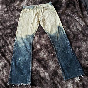 Levi's 514 Slim Straight 34x34 - Raw Hem Ombre Jeans